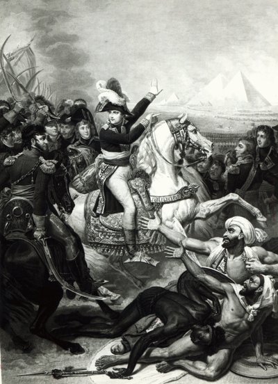 Représentation de Napoléon en héros conquérant en Égypte - French School