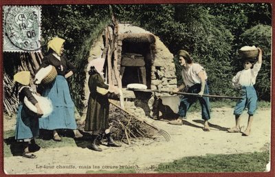 Carte postale représentant un four communal, 1906 - French School