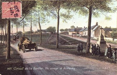Carte postale représentant la conduite dans la Sarthe - French School