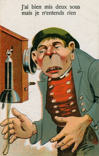 Carte postale avec téléphone - French School