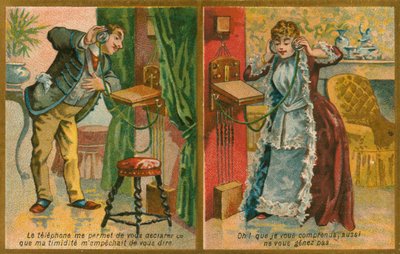 Carte postale avec téléphone - French School