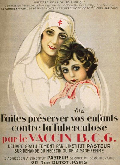Affiche "Protégez vos enfants contre la Tuberculose par le vaccin B.C.G. délivré gratuitement par l