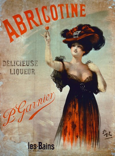 Affiche publicitaire pour Abricotine, fabriquée par P. Garnier, Paris - French School