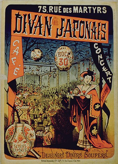 Affiche publicitaire pour Divan Japonais, Paris - French School
