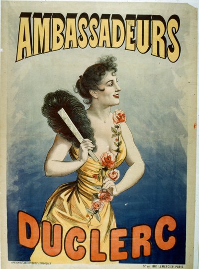 Affiche publicitaire pour Duclerc aux Ambassadeurs - French School