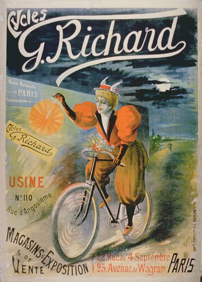Affiche publicitaire pour G. Richard Cycles, Paris - French School