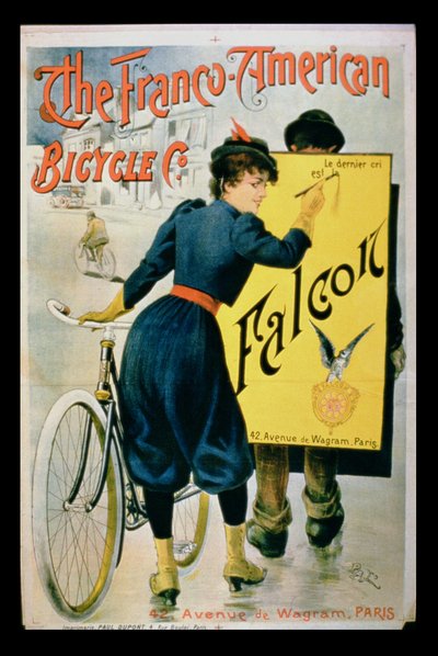 Affiche publicitaire pour The Franco-American Bicycle Co., Paris - French School