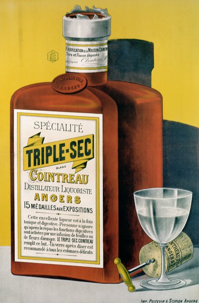 Affiche publicitaire pour le Triple Sec Cointreau fabriqué à Angers - French School