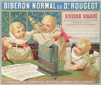 Affiche publicitaire pour une bouteille graduée conçue par le Dr. Rougeot, 1887 - French School