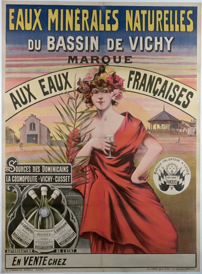 Affiche publicitaire pour les eaux minérales naturelles du bassin de Vichy - French School