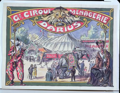 Affiche publicitaire pour le Grand Cirque Ménagerie Darius, 1924 - French School