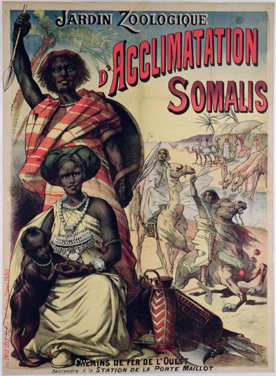 Affiche publicitaire pour le parc somalien au Jardin Zoologique, Paris - French School