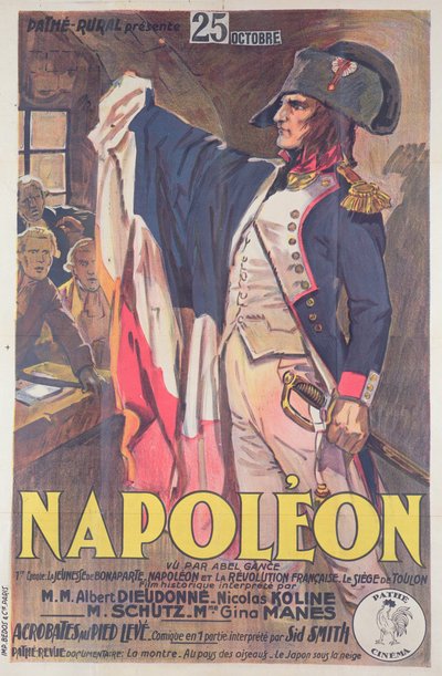 Affiche publicitaire pour le film, Napoléon, écrit par Abel Gance - French School