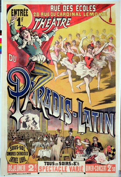 Affiche pour le Théâtre du Paradis Latin, c.1880-90 - French School