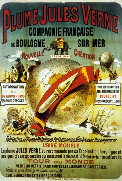 Affiche pour promouvoir PLume par Jules Verne - French School