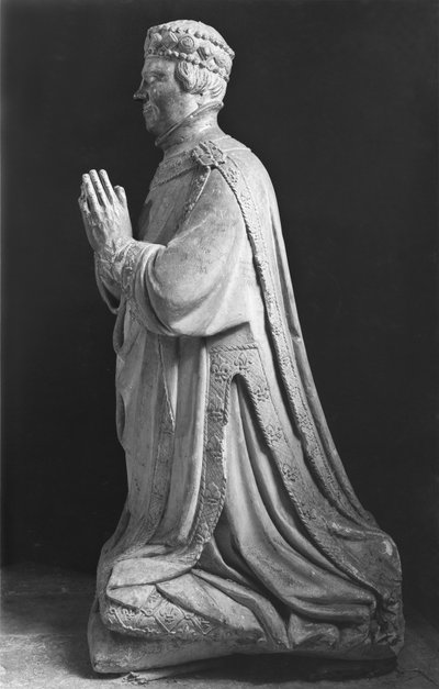 Figure priant à genoux du Duc Jean de Berry (1340-1416) Comte de Poitiers, 15e-18e siècle - French School