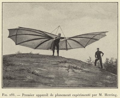 Premier appareil de planement expérimenté par M. Herring - French School