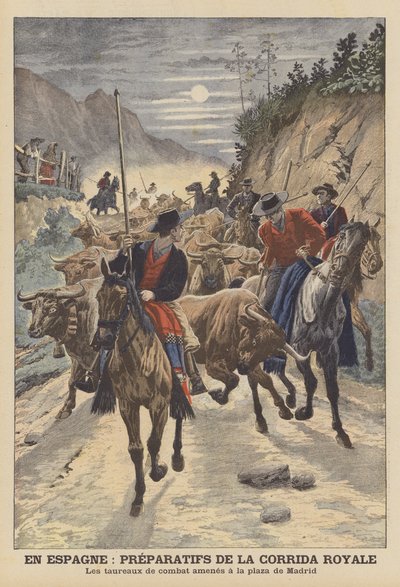 Préparatifs pour les corridas célébrant le mariage du roi Alphonse XIII d