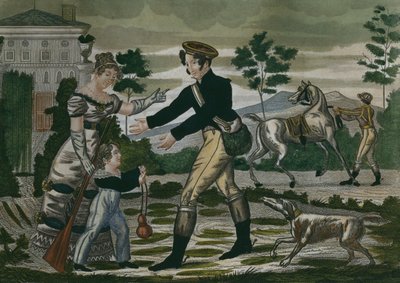 Préparation pour la chasse, planche 1, début du XIXe siècle - French School