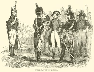 Présentation des sabres (gravure) - French School