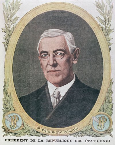 Président Woodrow Wilson, illustration de Le Petit Journal 1917 - French School