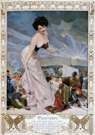 Printemps se consacre aux femmes... - publicité du grand magasin Le Printemps. 1910 - French School