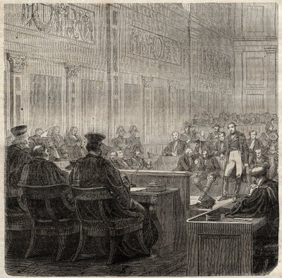 Procès par la Cour royale de Poitiers du général Jean Baptiste Breton dit Berton en 1822 - French School