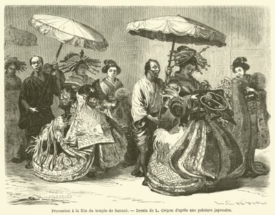 Procession à la fête du temple de Sannoo - French School