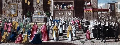 Procession pendant la Fête-Dieu à Paris - French School