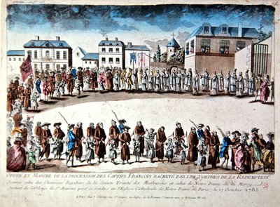 Procession à Paris de prisonniers français libérés de captivité en Algérie par paiement de rançon - French School