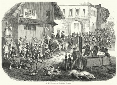 Procession de Gustav Struve et des républicains allemands, Révolution de 1848 - French School