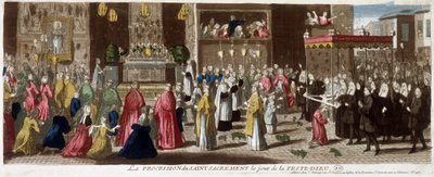 Procession du Saint-Sacrement le jour de la Fête-Dieu, Paris, v.1715 - French School