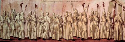 Procession des Pénitents Blancs ou Henri III - French School