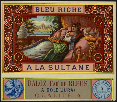 Étiquette de produit pour Bleu Riche à la Sultane - French School
