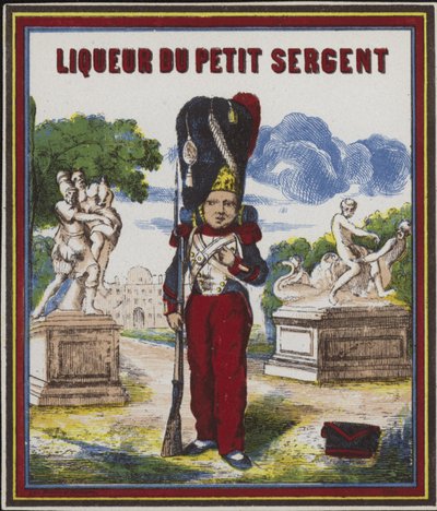 Étiquette de produit pour Liqueur du Petit Sergent - French School