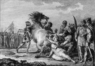 Supplice de Brunehaut, 613 : Brunehaut ou Brunehilde (543-613), reine d