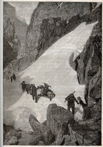 Pyrénées - ascension du Pic du Midi - gravure dans "PATRIE" - DESCRIPTION PICTURESQUE DE LA FRANCE EN 6 VOLUMES PAR LUCIEN HUARD - fin 19ème siècle - French School