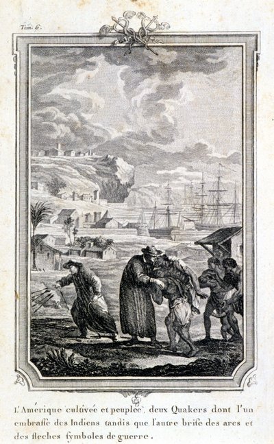 Missionnaires quakers essayant d