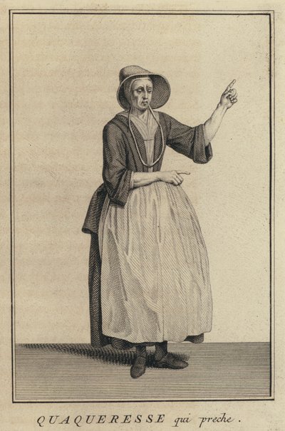 Femme quaker prêchant - French School