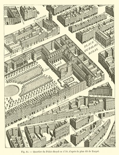 Quartier du Palais-Royal en 1739, d