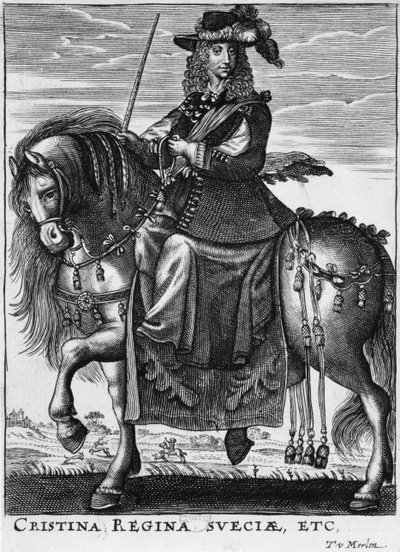 Reine Christine de Suède (1626-89) à cheval - French School