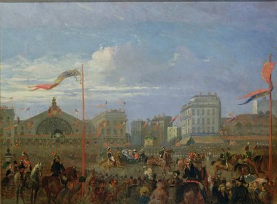 La reine Victoria (1819-1901) arrivant à la Gare de l
