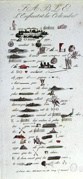 Rébus représentant la Fable de l