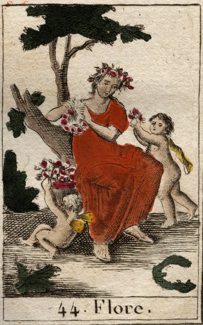 Représentation de Flore, déesse des fleurs. De « Mythologie de la jeunesse » par Pierre Blanchard 1803 - French School