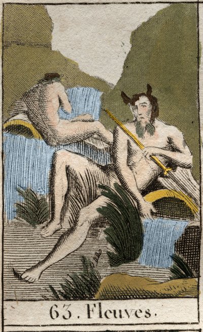 Représentation des Rivières, des vieillards à la barbe et aux cheveux mouillés, assis près d