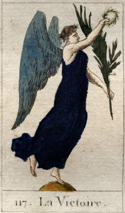 Représentation de la Victoire, femme ailée tenant une branche d