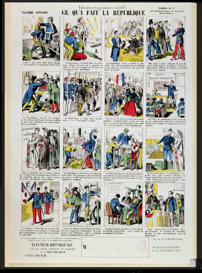 Propagande républicaine en faveur de la fondation de la Troisième République, vers 1881 - French School