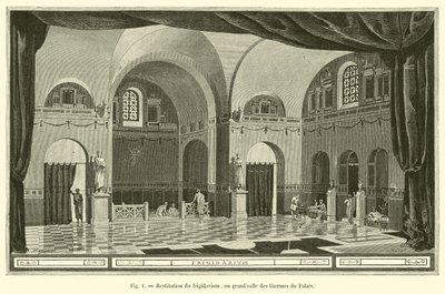 Restitution du frigidarium, ou grande salle des thermes du Palais - French School