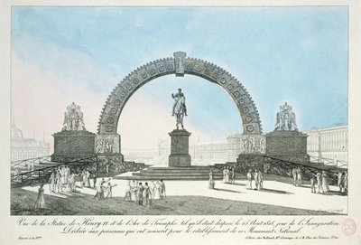 Restauration de la statue de Henri IV sur le Pont Neuf, Paris, 25 août 1818 - French School