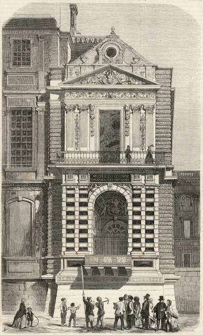 Restauration des fenêtres dites Charles IX au Louvre au XIXe siècle - Gravure dans "Tableau-de-Paris" par Edmond Texier 1852 - French School